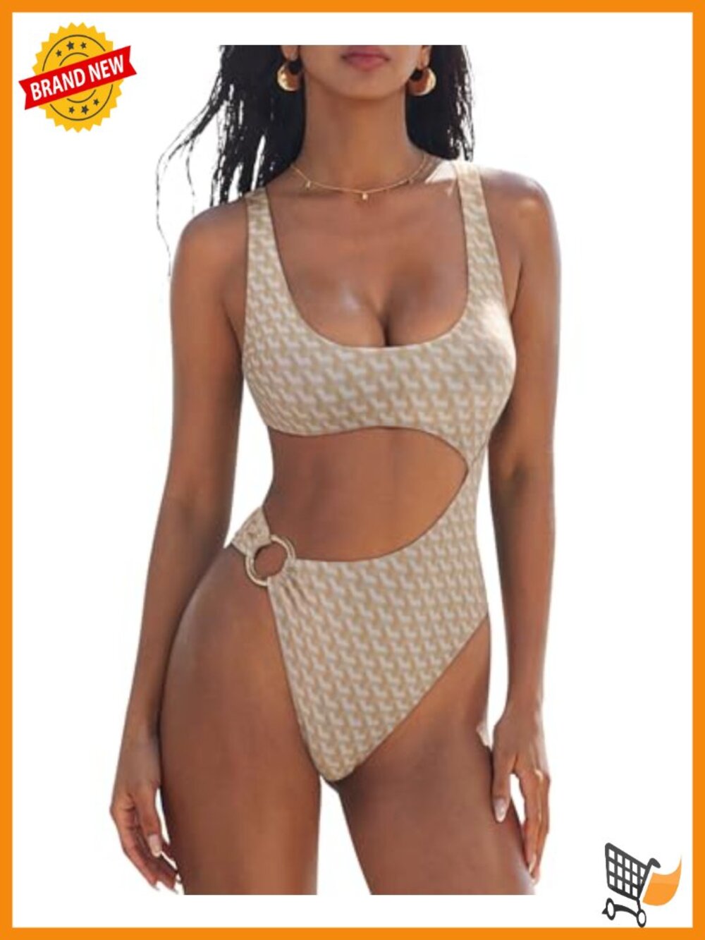 Tummy Control One Piece Swimsuit Cutout Backless Bathing Suit